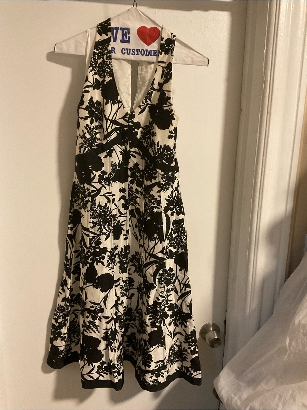 Ann Taylor Black and White Floral Dress